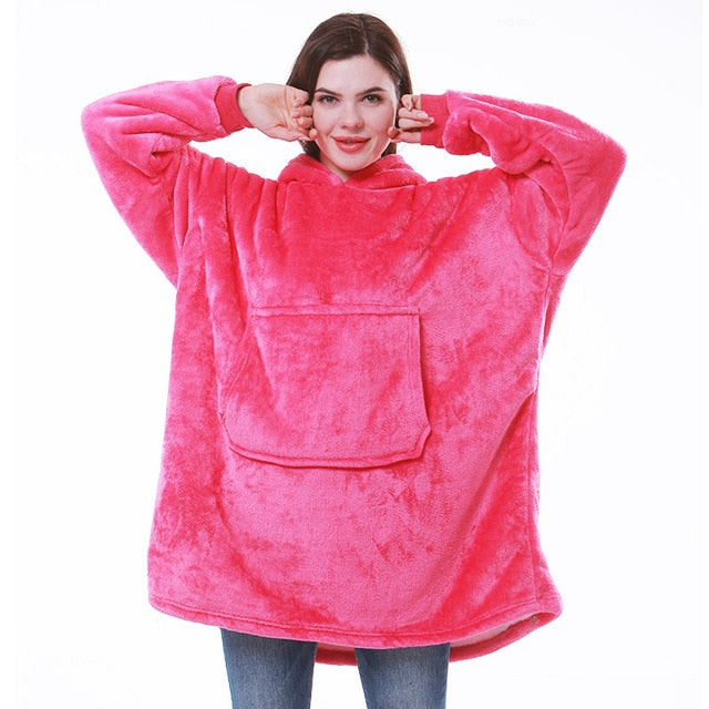 Oversized Hoodie Sweatshirt Winter Fleece Giant TV Blanket