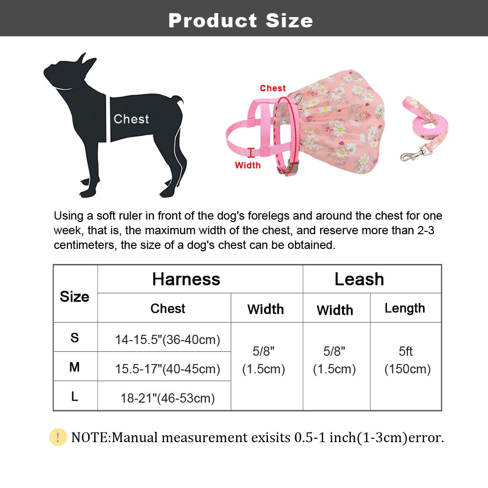 Small Puppy Dress Harness with Leash