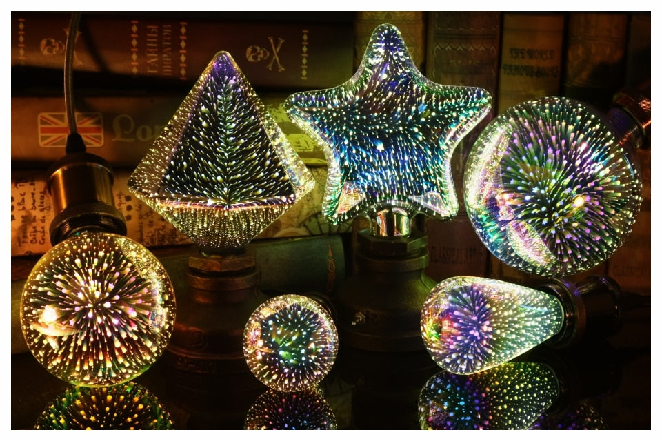 3D LED Light Bulb Fireworks Holiday Decor