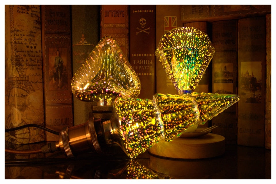 3D LED Light Bulb Fireworks Holiday Decor