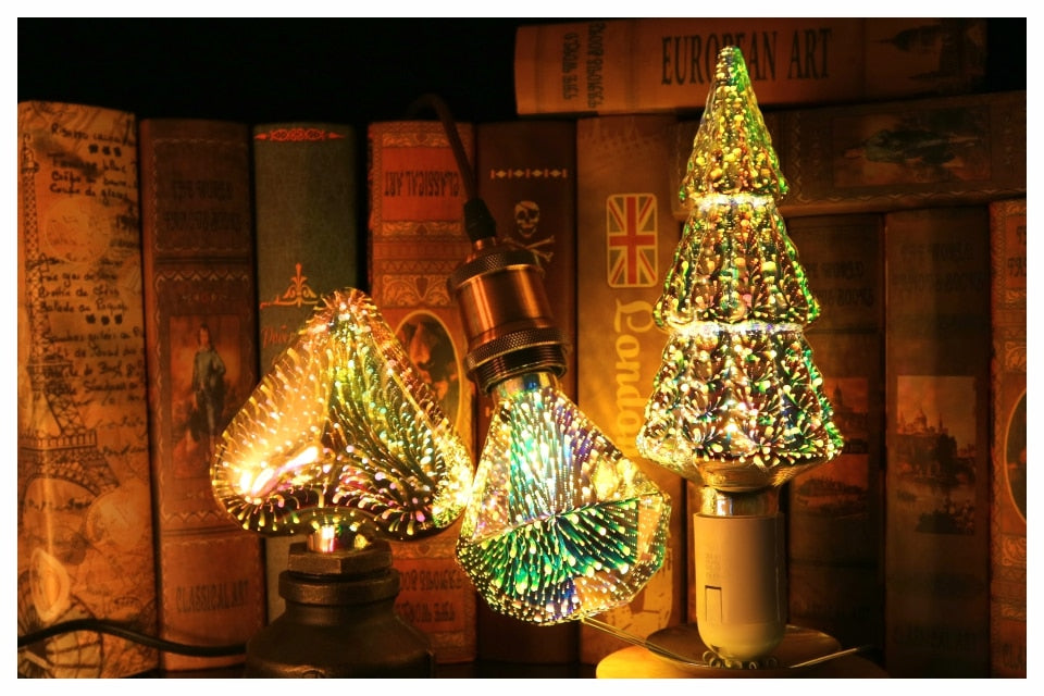 3D LED Light Bulb Fireworks Holiday Decor