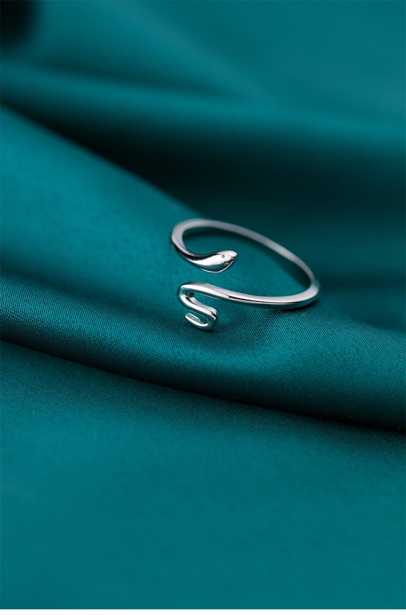 Snake 925 Sterling Silver Adjustable Ring
