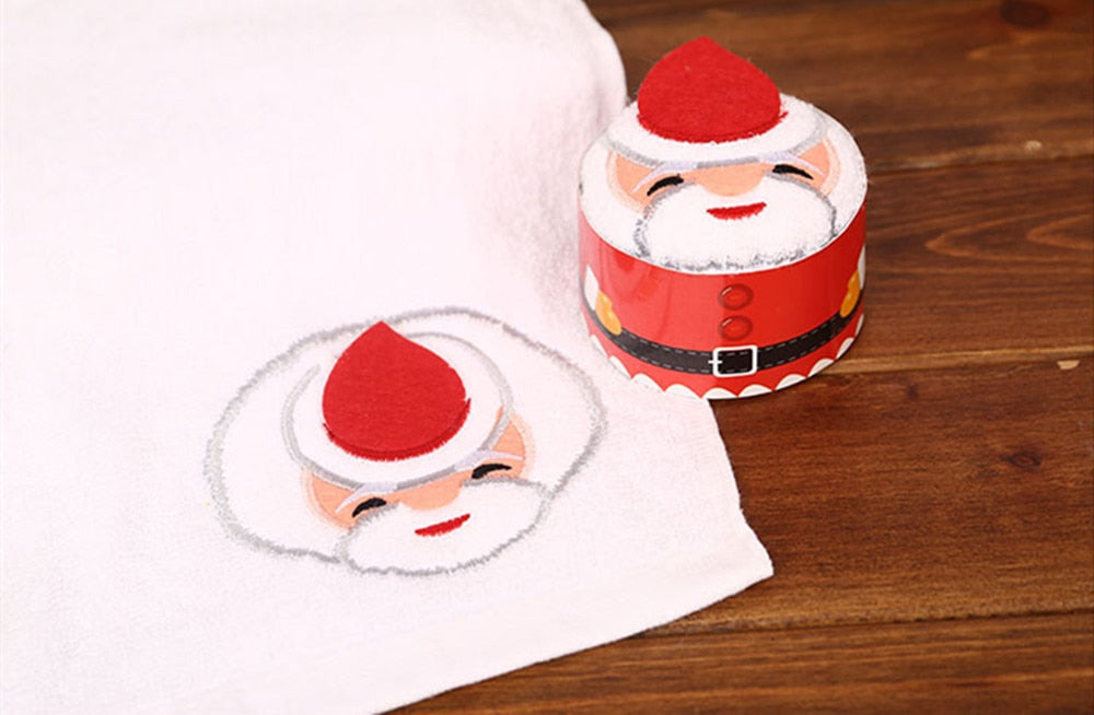 Santa Claus Christmas Tree Cupcake Cotton Towel Gifts