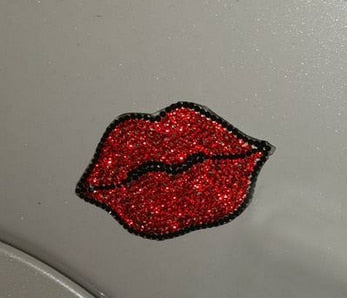 Stylish Sparkly Pucker Lips Crown Stars Decal