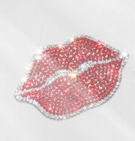 Stylish Sparkly Pucker Lips Crown Stars Decal