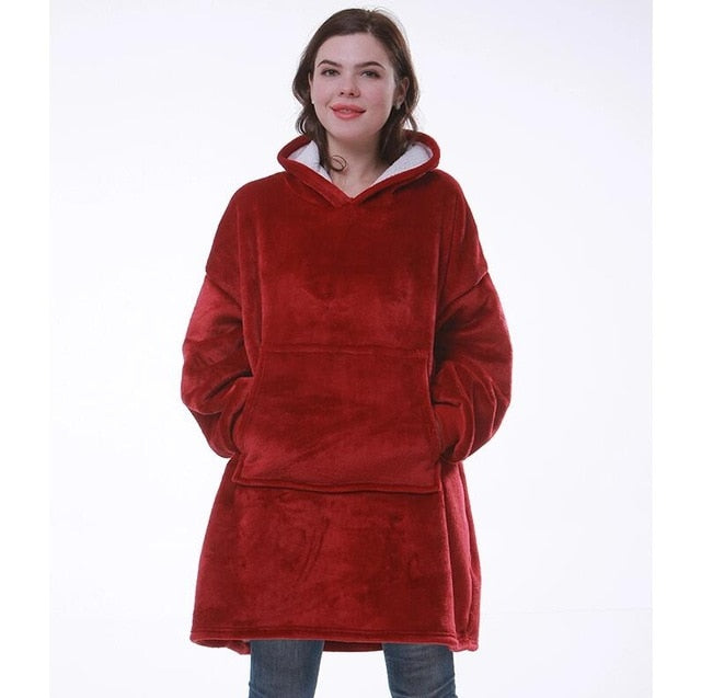 Oversized Hoodie Sweatshirt Winter Fleece Giant TV Blanket