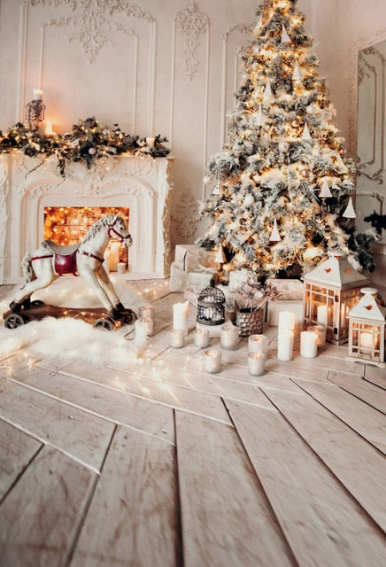 Gray Chic Wall Winter Christmas Photo Background Backdrop