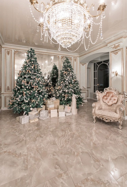 Gray Chic Wall Winter Christmas Photo Background Backdrop