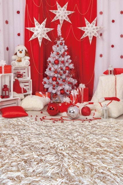 Gray Chic Wall Winter Christmas Photo Background Backdrop