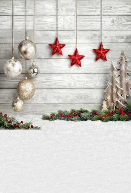 Gray Chic Wall Winter Christmas Photo Background Backdrop