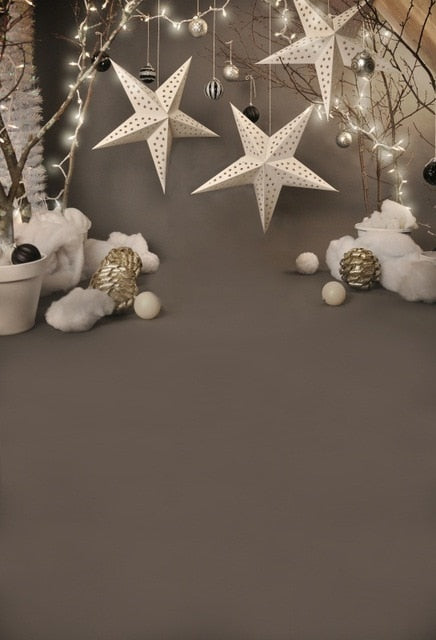 Gray Chic Wall Winter Christmas Photo Background Backdrop