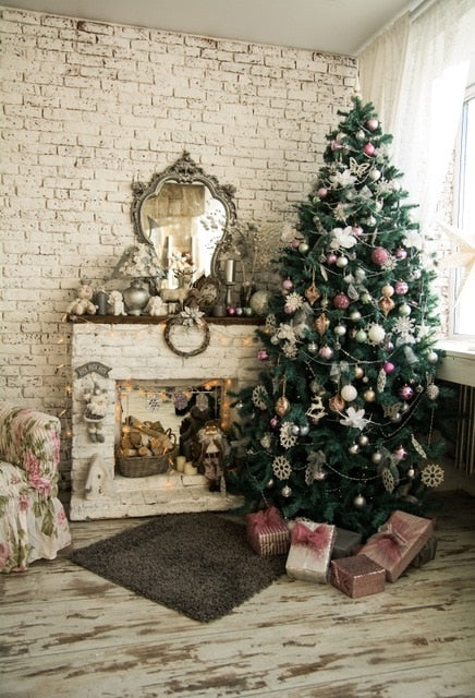 Gray Chic Wall Winter Christmas Photo Background Backdrop