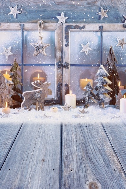 Gray Chic Wall Winter Christmas Photo Background Backdrop