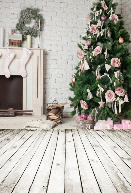 Gray Chic Wall Winter Christmas Photo Background Backdrop
