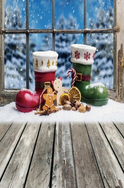 Gray Chic Wall Winter Christmas Photo Background Backdrop