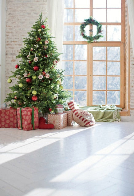 Gray Chic Wall Winter Christmas Photo Background Backdrop