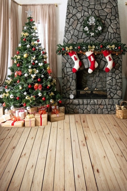 Gray Chic Wall Winter Christmas Photo Background Backdrop