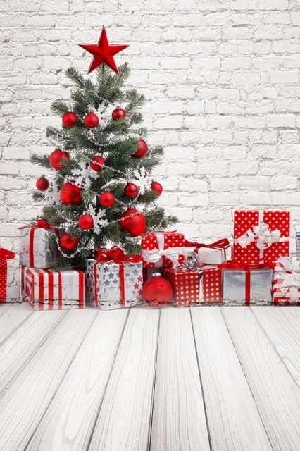 Gray Chic Wall Winter Christmas Photo Background Backdrop