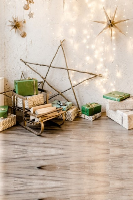 Gray Chic Wall Winter Christmas Photo Background Backdrop