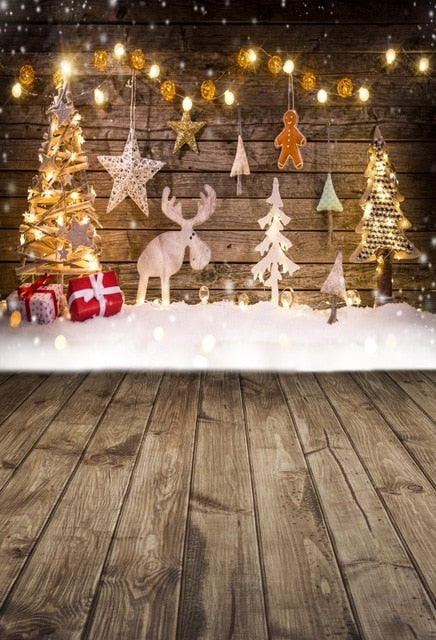 Gray Chic Wall Winter Christmas Photo Background Backdrop