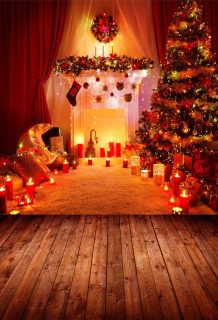 Gray Chic Wall Winter Christmas Photo Background Backdrop