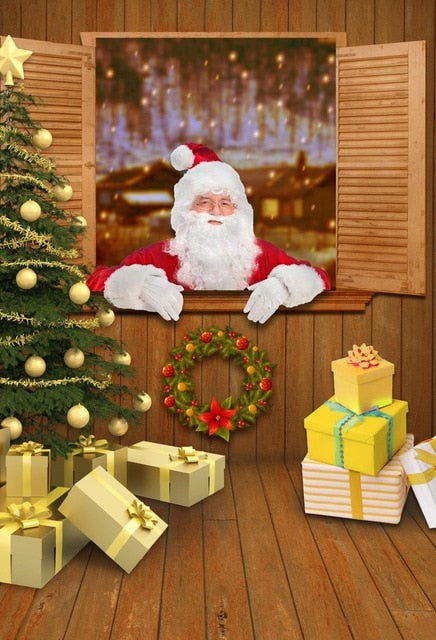 Gray Chic Wall Winter Christmas Photo Background Backdrop