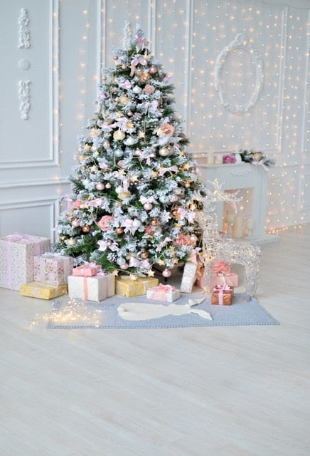 Gray Chic Wall Winter Christmas Photo Background Backdrop