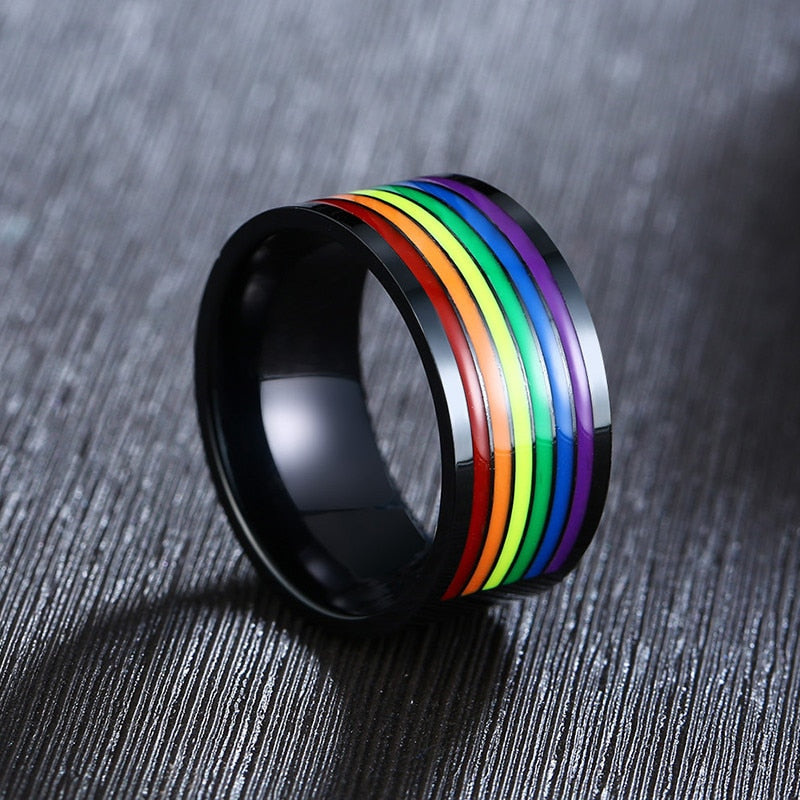 Rainbow Stainless Steel LGBT Pride Ring