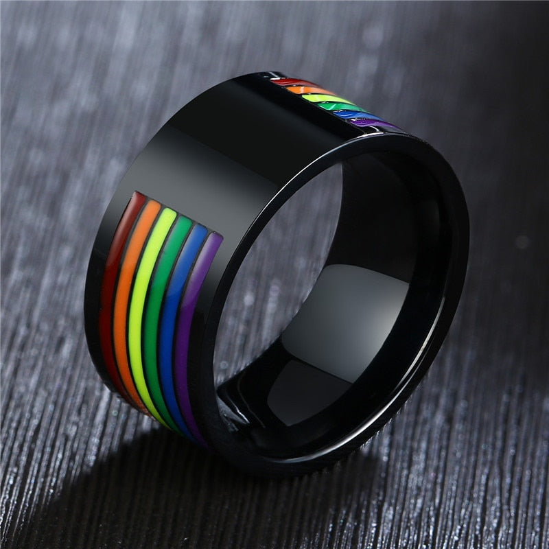 Rainbow Stainless Steel LGBT Pride Ring