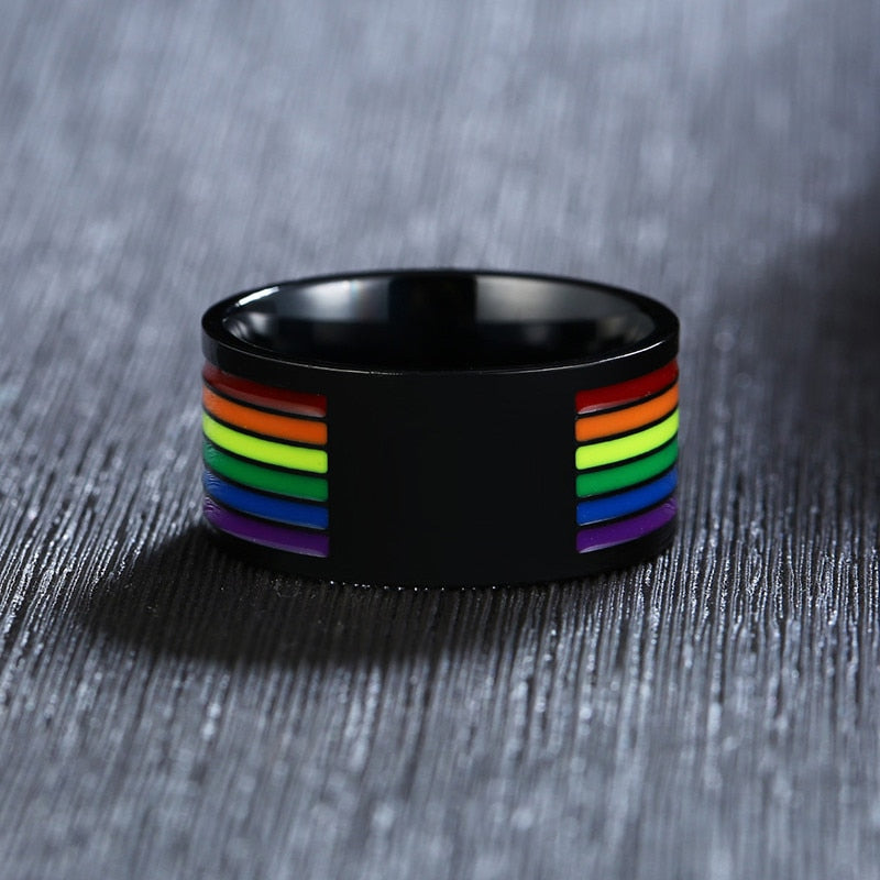 Rainbow Stainless Steel LGBT Pride Ring