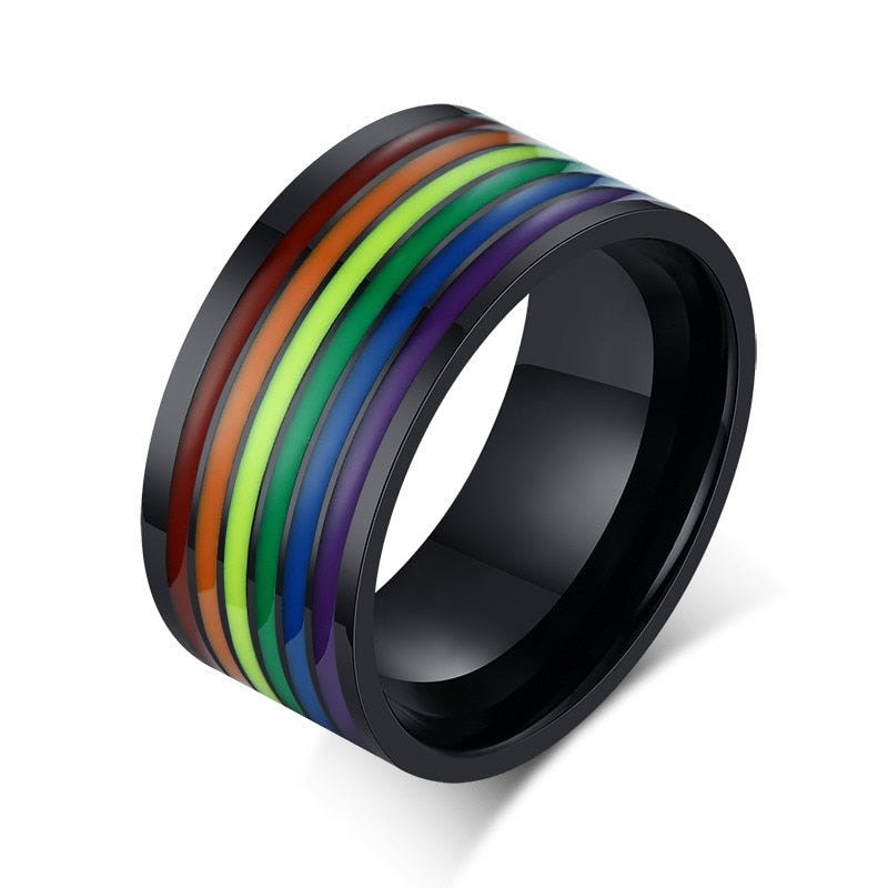 Rainbow Stainless Steel LGBT Pride Ring