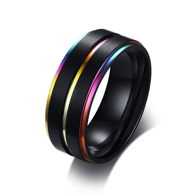 Rainbow Stainless Steel LGBT Pride Ring