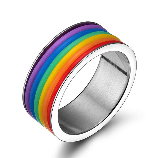 Rainbow Stainless Steel LGBT Pride Ring