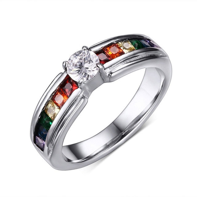 Rainbow Stainless Steel LGBT Pride Ring