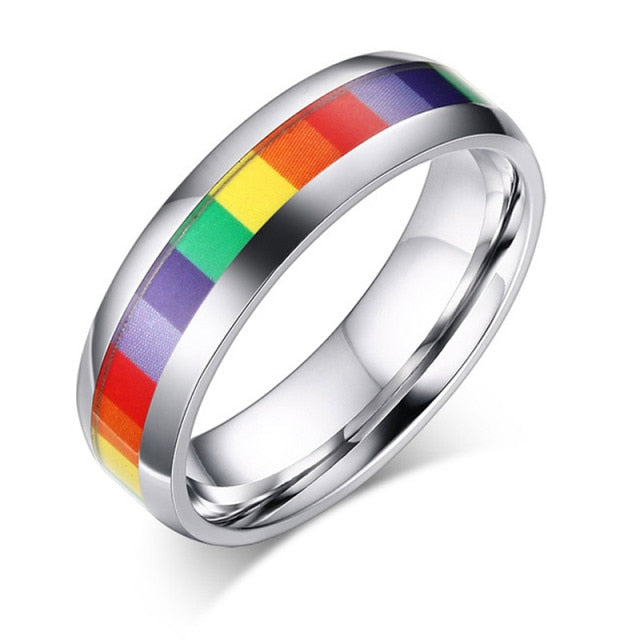 Rainbow Stainless Steel LGBT Pride Ring