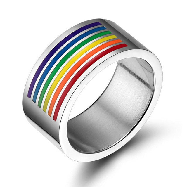 Rainbow Stainless Steel LGBT Pride Ring