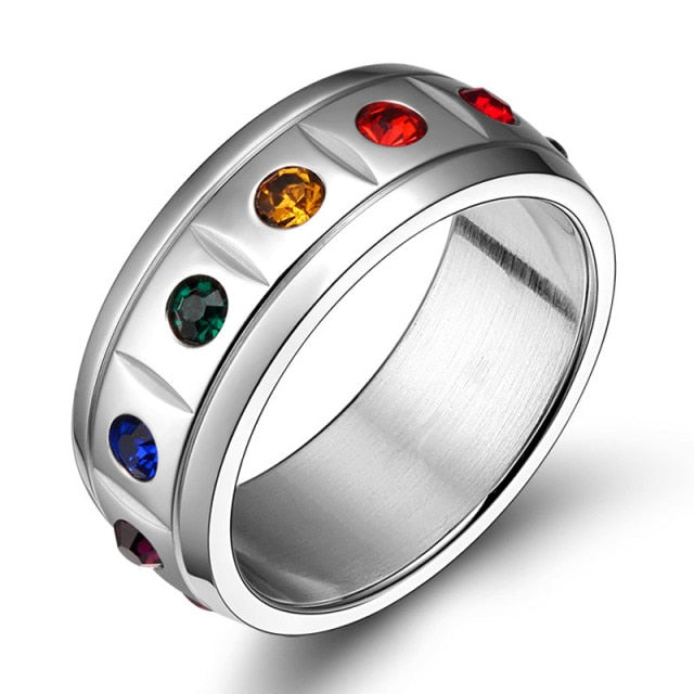 Rainbow Stainless Steel LGBT Pride Ring