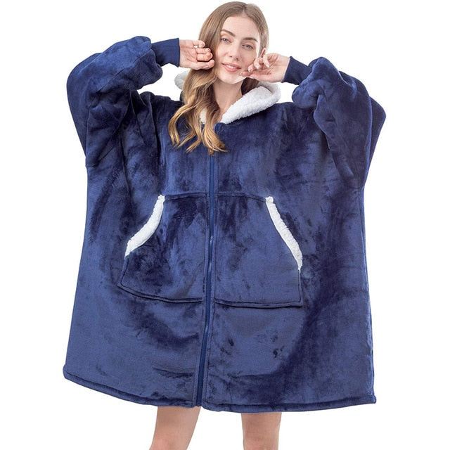 Oversized Hoodie Sweatshirt Winter Fleece Giant TV Blanket