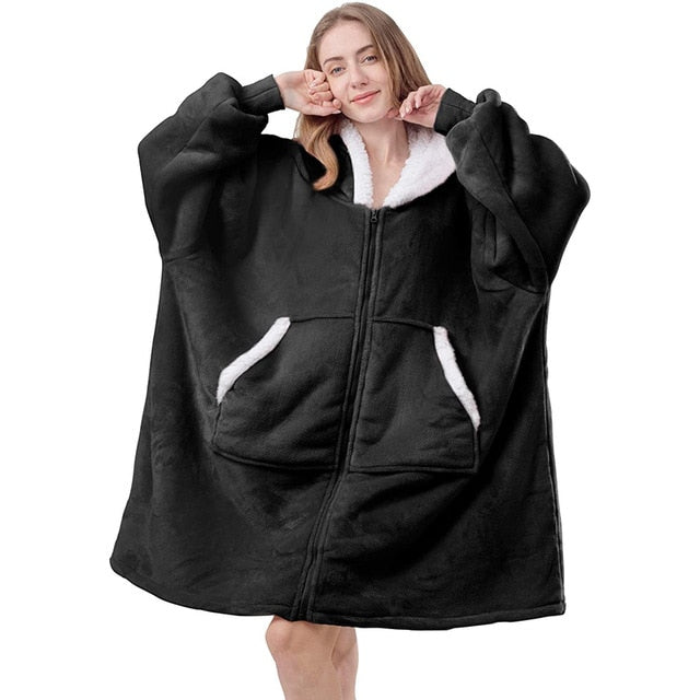 Oversized Hoodie Sweatshirt Winter Fleece Giant TV Blanket