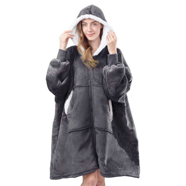 Oversized Hoodie Sweatshirt Winter Fleece Giant TV Blanket