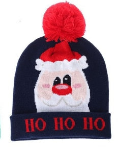 LED Knitted Christmas Hat Beanie Light Up Warm Hat