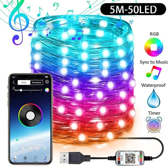 USB LED String Light Christmas Tree Decoration
