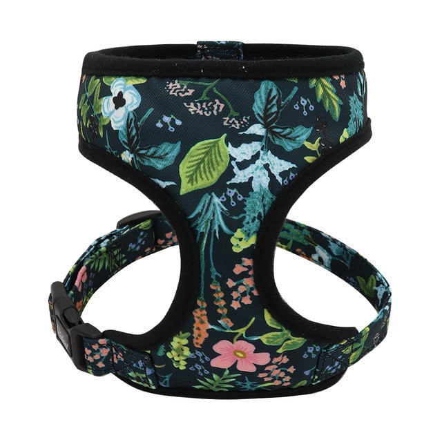 Tropical Flowers Printed Adjustable Pet Harness