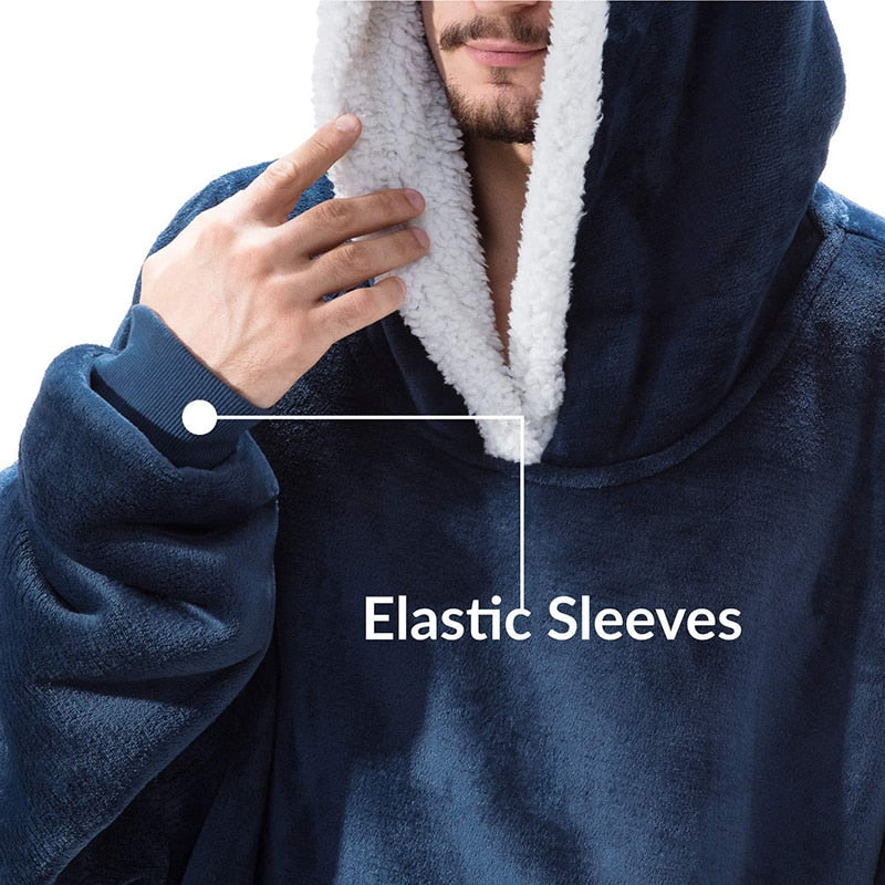 Oversized Hoodie Sweatshirt Winter Fleece Giant TV Blanket