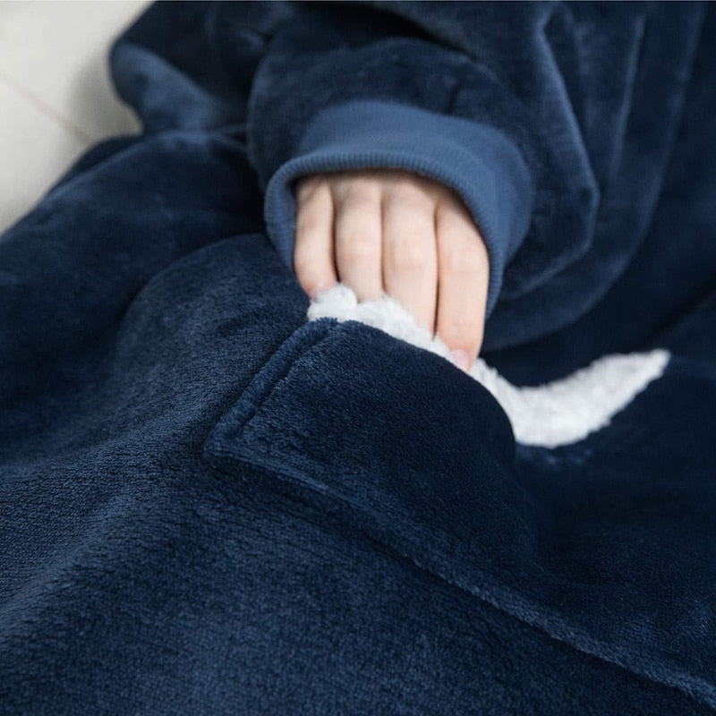 Oversized Hoodie Sweatshirt Winter Fleece Giant TV Blanket