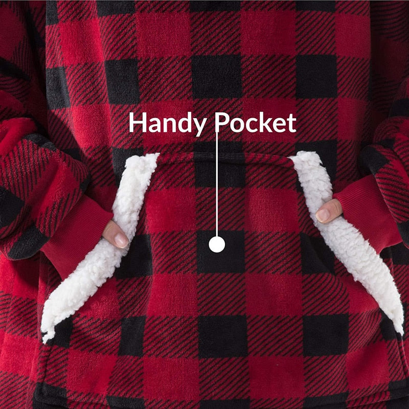 Oversized Hoodie Sweatshirt Winter Fleece Giant TV Blanket