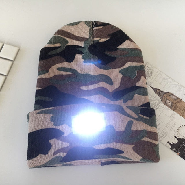 LED Knitted Christmas Hat Beanie Light Up Warm Hat