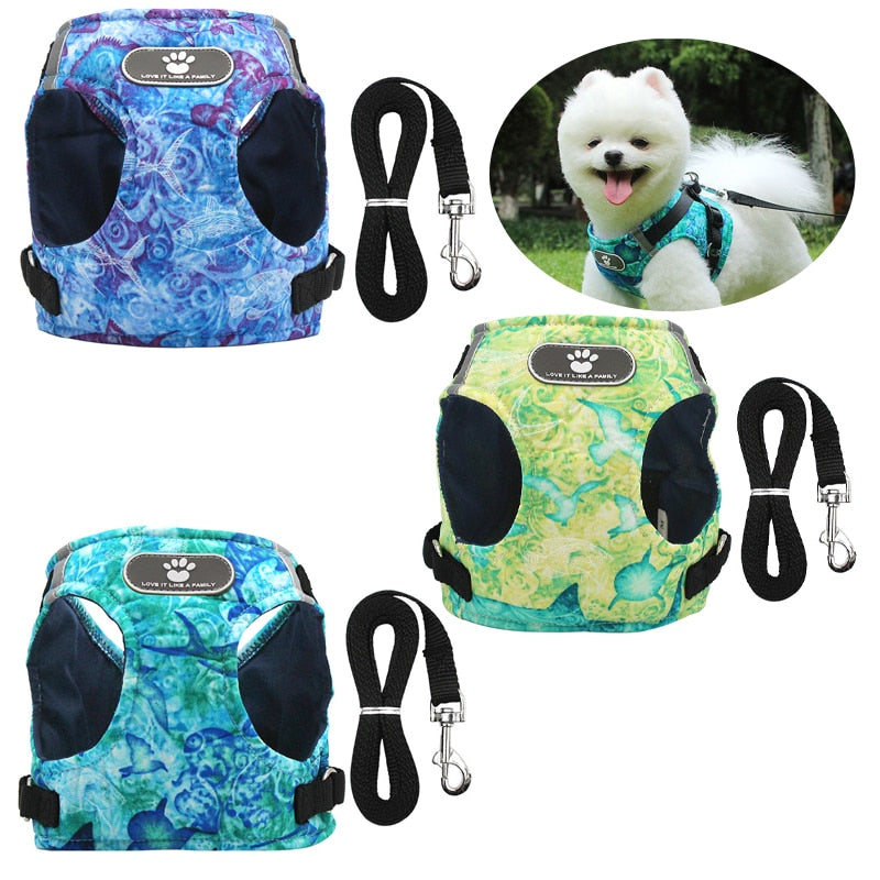 Dog Harness Vest Collar with Leash Set