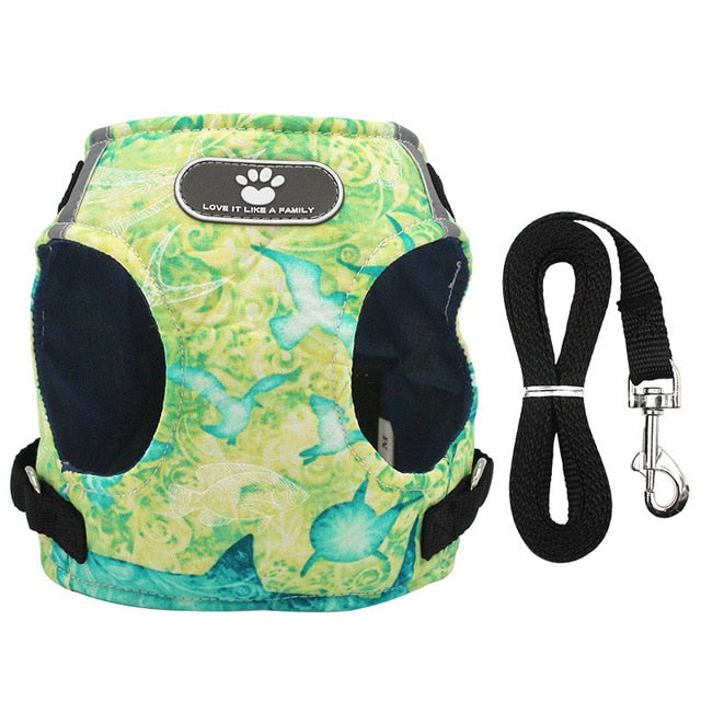 Dog Harness Vest Collar with Leash Set