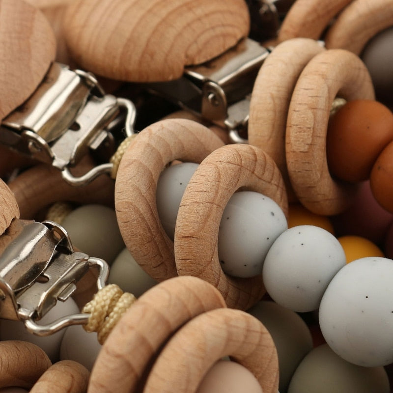 Baby Pacifier Clips Silicone Beads